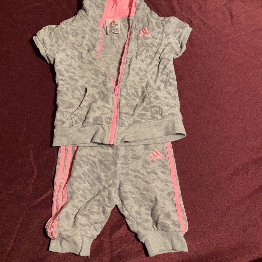 Leopard Print Grey Adidas Track Suit
